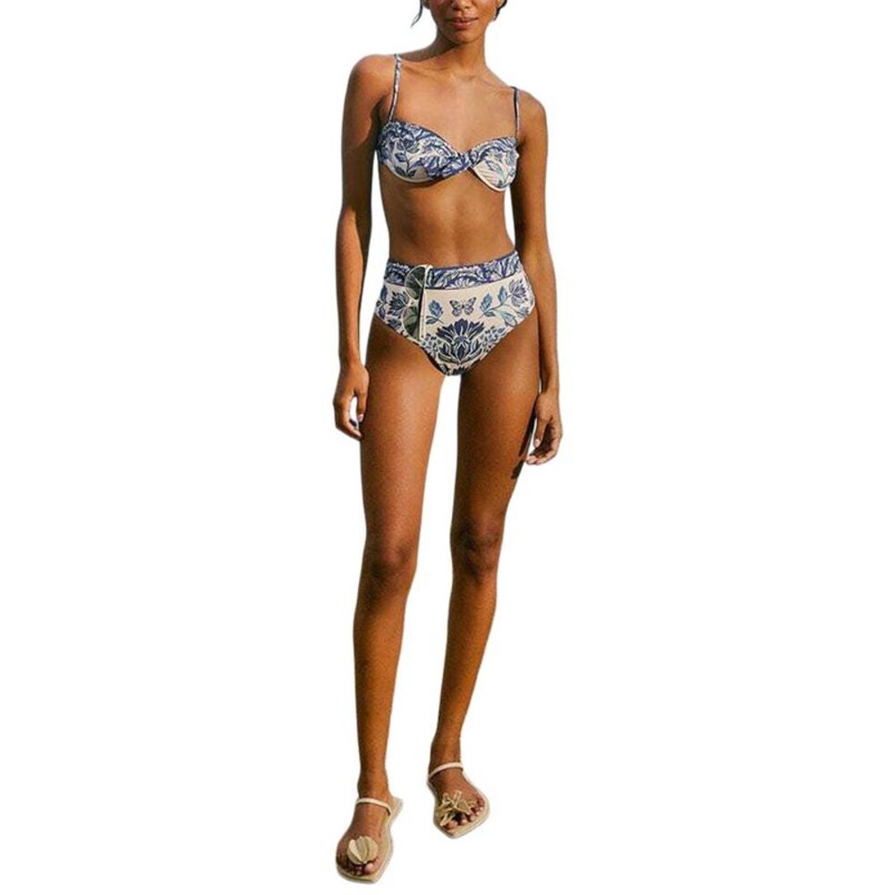 Farm Rio Womens  Delicate Tapestry High Waist Bikini Bottom
